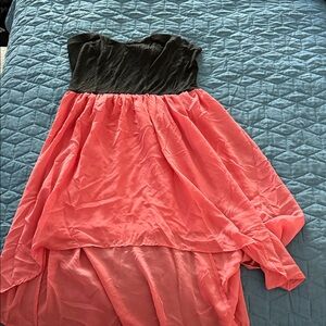 Pink and Black Hi-Lo Dress